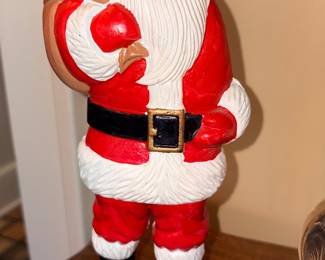 Vtg Cast Iron Santa
