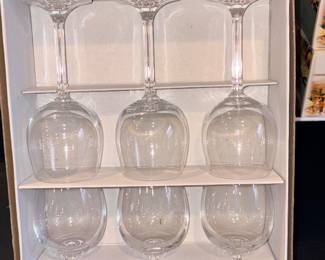 Bohemia Crystal “Isabelle” Wine Glasses In Box!