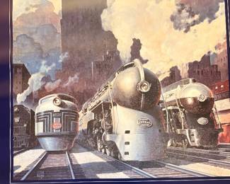 Vtg 1983 New York Central Line Lasalle Street Station Chicago Poster!