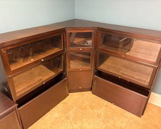 Lundstrom Little Falls, NY Mahogany Barrister Corner Cabinets!