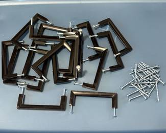 Lot of 18 Cabinet Drawer/Door Black 3.75” Center-to-Center Pulls w/Screw Replacements  