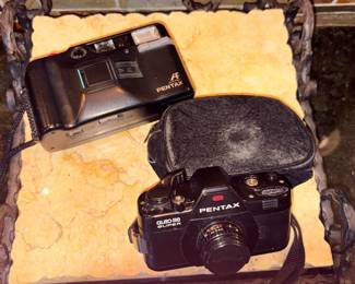 Pentax Auto 110 SUper Camera,  Pentax PC-303 Auto Focus Camera!