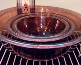 Vtg Purple Vision 3 Pc Nesting Bowl Set!