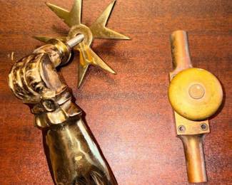 Vtg Brass Hand Door Knocker!