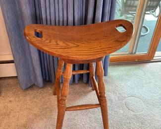 Wood Swivel Saddle Stool