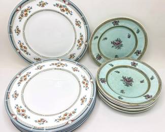 7 Wedgwood Bone China Hampshire Pattern Dinner Plates & 7 Vintage Calyx Ware Dessert Plates Lot #: 107