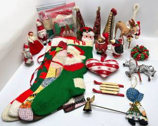 Vintage Christmas Annalee Deer, Stockings, Ornaments & Other Holiday Decor Lot #: 146