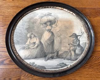 Pair Antique Etchings In Oval Frames Lot #: 66