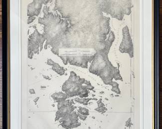 Vintage Map Of Deer Isle, Maine With Massachusetts Historical Society Seals Lot #: 83