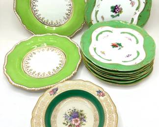 8 Vintage China Plates With Gold Accents, 2 Anchor Plates & 3 Rosenthal Ivory Bowls Lot #: 87