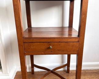 Vintage 2 Tier Bedside Table With Drawer Lot #: 14
