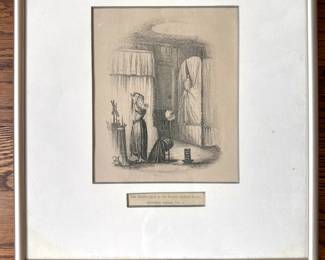 Antique Etching Of Women's Fashion, Charles Dicken's Pickwick Papers Illustration & Robert Anning Bell Print Lot #: 160