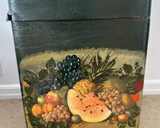 Antique Decoupage Hatbox With Original Price Tag For $125 Lot #: 52