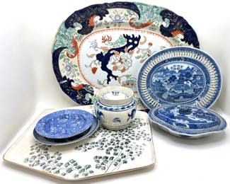 Ceramic Platters & Covered Bowls By Mason's, Ridgway, Royal Tudor Ware & More Lot #: 119