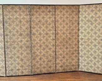 Vintage Japanese Byobu Hand Painted Folding Screen Room Divider Lot #: 10