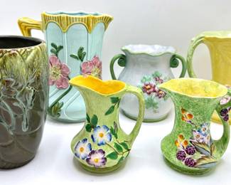6 Ceramic Pitchers & Vases By Seymour Mann, James Kent, Royal Haeger & More Lot #: 85