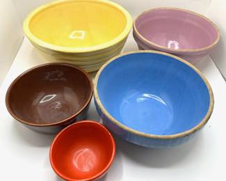 5 Vintage Ceramic Bowls, From Extra Large To Small Lot #: 56