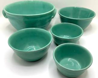 Set 5 Stacking Vintage Ceramic Mixing Bowls Lot #: 54