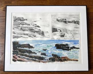 Andorka Original Watercolor Painting Of Saliboats & Mark Howard Original Watercolor Painting Lot #: 154