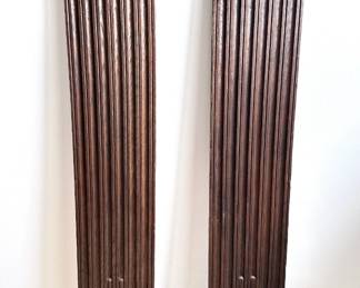Pair Vintage Solid Carved Wood Column Pilasters Lot #: 49