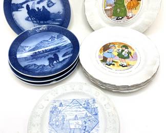 10 Plates: Set Sarreguemines Talking Plates, Royal Copenhagen Christmas Plates & More Lot #: 120