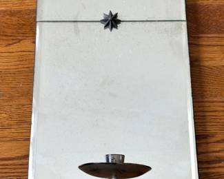 Antique Chippendale Mirror With Eagle Crest & Indonesian Mirror With Candle Holder Lot #: 23