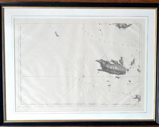 Vintage Map Of Isle Haut, Maine With Massachusetts Historical Society Seal Lot #: 84