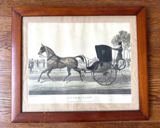 Antique Hand Colored Engraving Of Horse Chariot & Frank M. Armington Paris Street Scene Lot #: 68