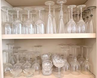 Over 60 Assorted Vintage Wine Glasses Lot #: 127