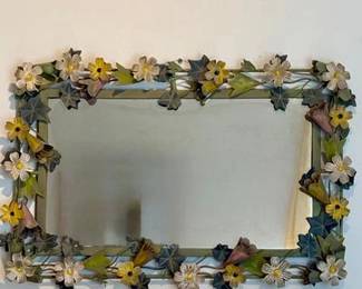 Metal Floral Mirror