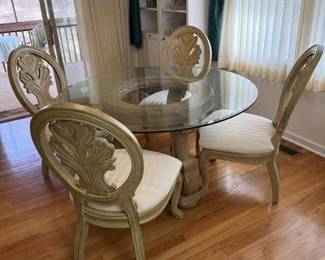 Glasstop table and chairs
