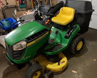 John Deere D110 with bagger