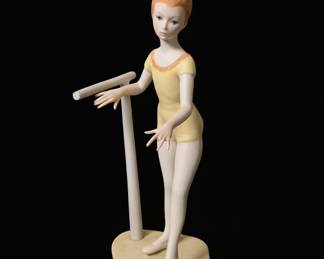 Cybis Porcelain Ballet Dancer Figurine with Crown and Barre