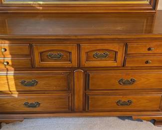 Vintage Wood Dresser with Mirror