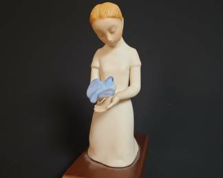 Cybis Porcelain Figurine 'Girl with Bird'