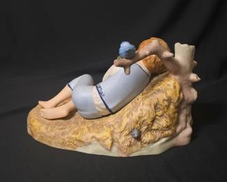Cybis Porcelain Boy Sleeping on Hay figurine