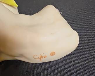 Cybis Porcelain Figurine - Pink Flower with Ladybug