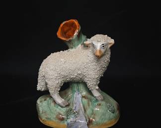 Staffordshire Sheep Ceramic Spill Vase