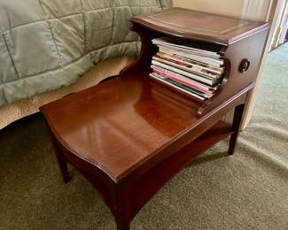 Pair of step back end tables 