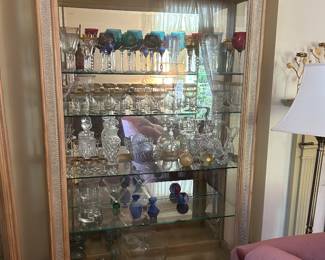 One of 3 lighted display cases. Front slides to either side for access 