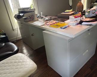 File cabinets as desk bases