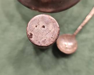 International Silver Company Sterling Salt Cellar with Spoon and Shaker