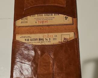Vintage Leather War Ration Book Holder with WWII Ration Books