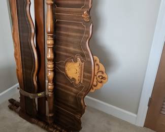 Victorian Walnut and Burl Walnut Bed Frame