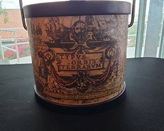 Vintage World Map Ice Bucket