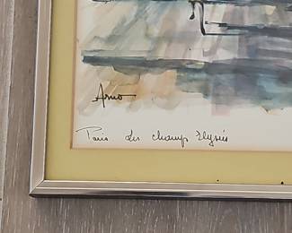 Arno "Paris, Champs-Élysées" Watercolor Painting