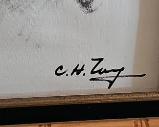 Portrait of an Elderly Chinese Man Smoking a Pipe by Richard C.H. Tang