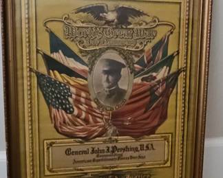 General John J. Pershing "World's Great War for Democracy" Commemorative Print