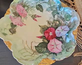 R.C. Versailles Hand-Painted Morning Glory Porcelain Tray