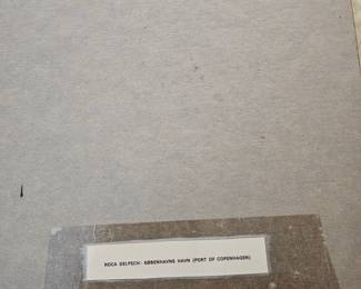 Seascape with Figure and Ships, Watercolor by Rene Giffey